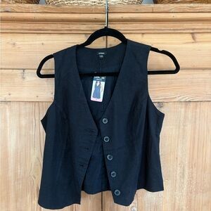 Linen Express Black Women's Vest